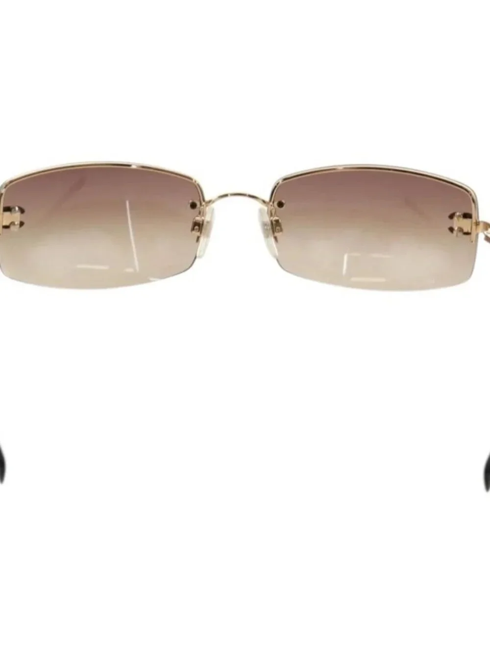 CHANEL Sunglasses Metal Gold CC Auth yk20538M